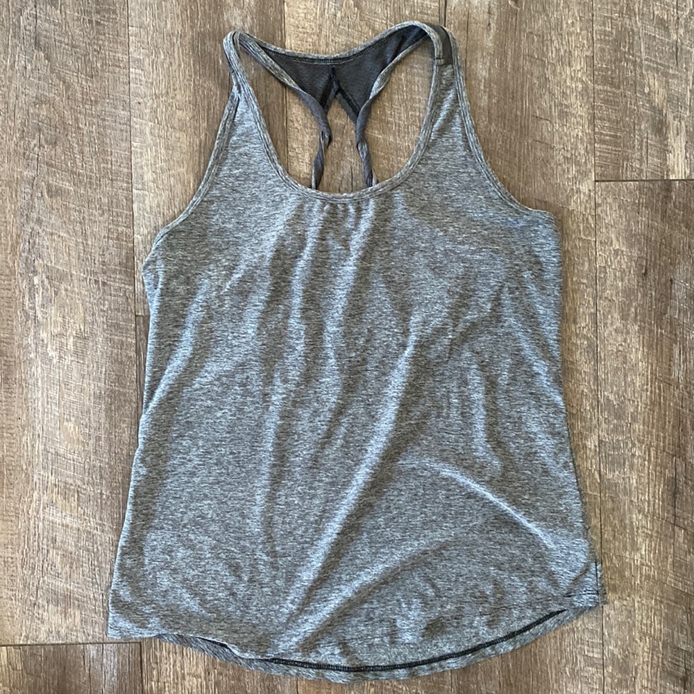 Gray racerback workout tank